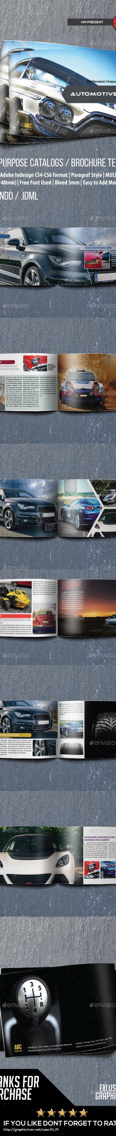 Automotive Catalog Brochure Indesign Template, Print Templates ...
