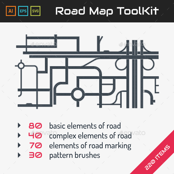 Road Map ToolKit, Vectors | GraphicRiver