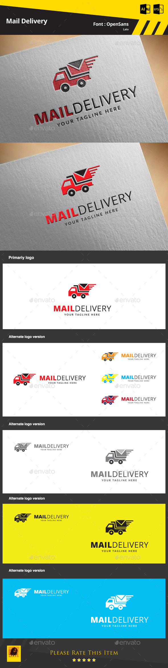 Mail Delivery Logo Template, Logo Templates | GraphicRiver