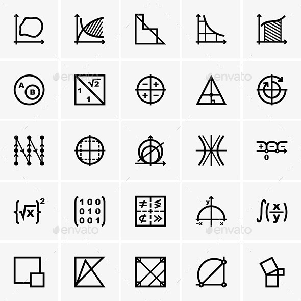 Math Icons, Vectors | GraphicRiver