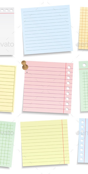 Colored Notebook Paper, Vectors | GraphicRiver