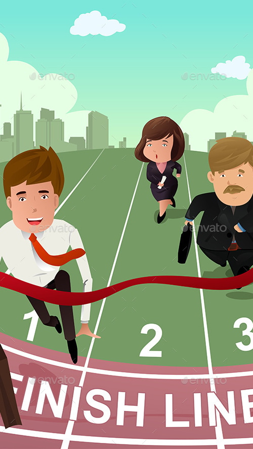 Business People running in Competition, Vectors | GraphicRiver