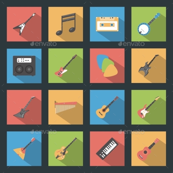 Musical Instruments Icons, Vectors | GraphicRiver