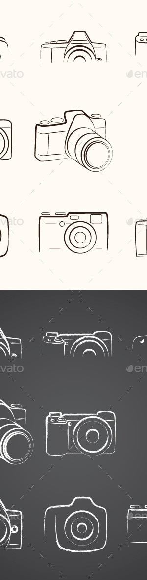 Camera Outline, Vectors | GraphicRiver