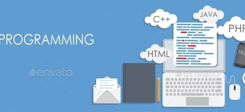 Programming Coding Flat Concept , Vectors | GraphicRiver
