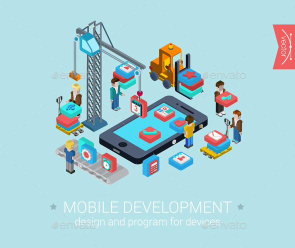 Mobile Development Concept, Vectors | GraphicRiver