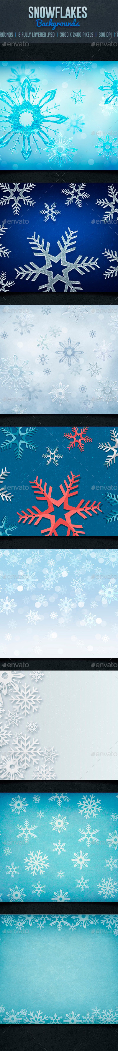 Snowflakes Backgrounds, Graphics | GraphicRiver