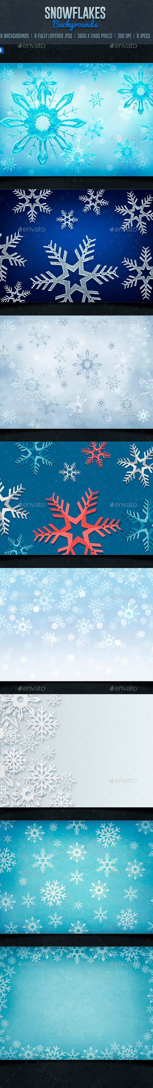 Snowflakes Backgrounds, Graphics | GraphicRiver