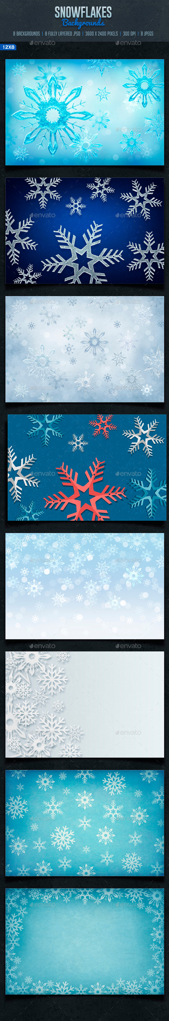 Snowflakes Backgrounds, Graphics | GraphicRiver