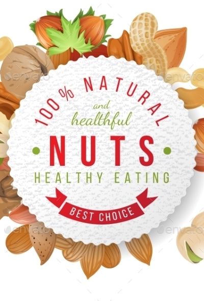 Nuts Label with Type Design, Vectors | GraphicRiver
