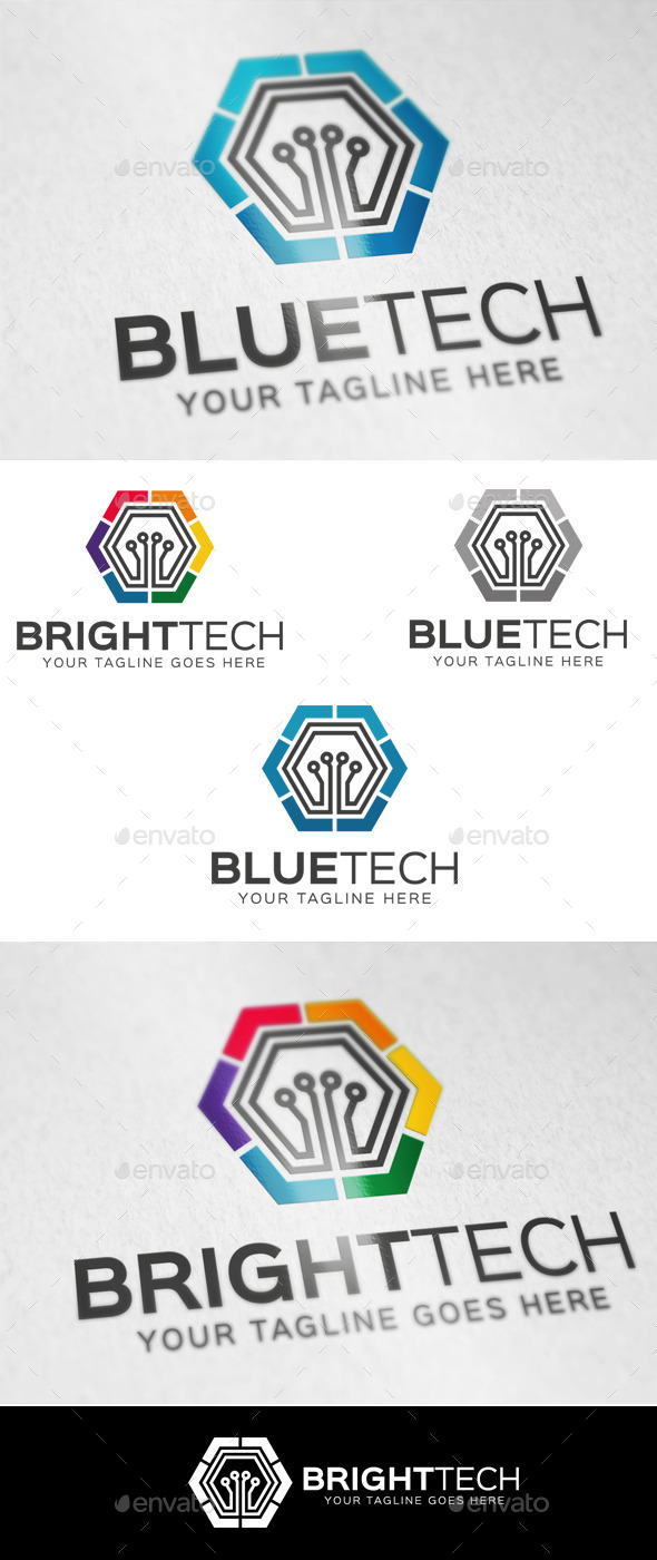 Blue Tech Logo Template, Logo Templates | GraphicRiver