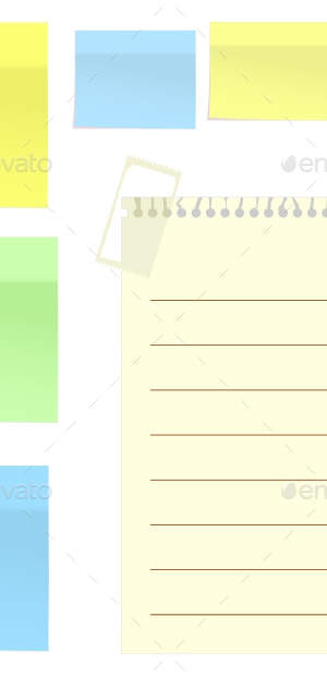 Set of Multicolor Stickers for Note on White, Vectors | GraphicRiver