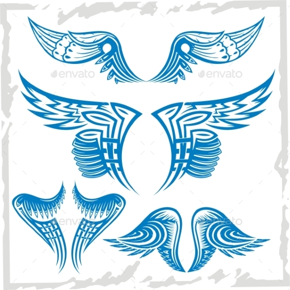 Vector Wings Set, Vectors | GraphicRiver