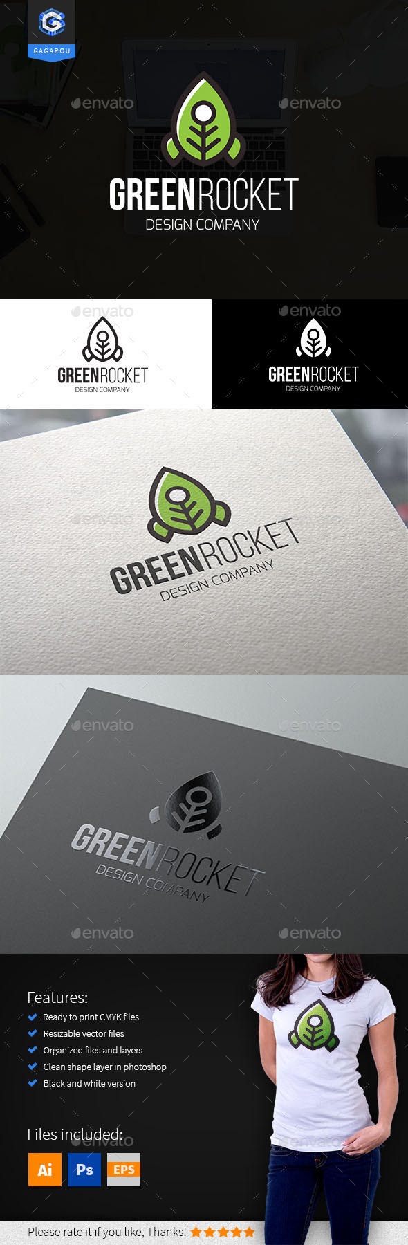 Green Rocket logo, Logo Templates | GraphicRiver
