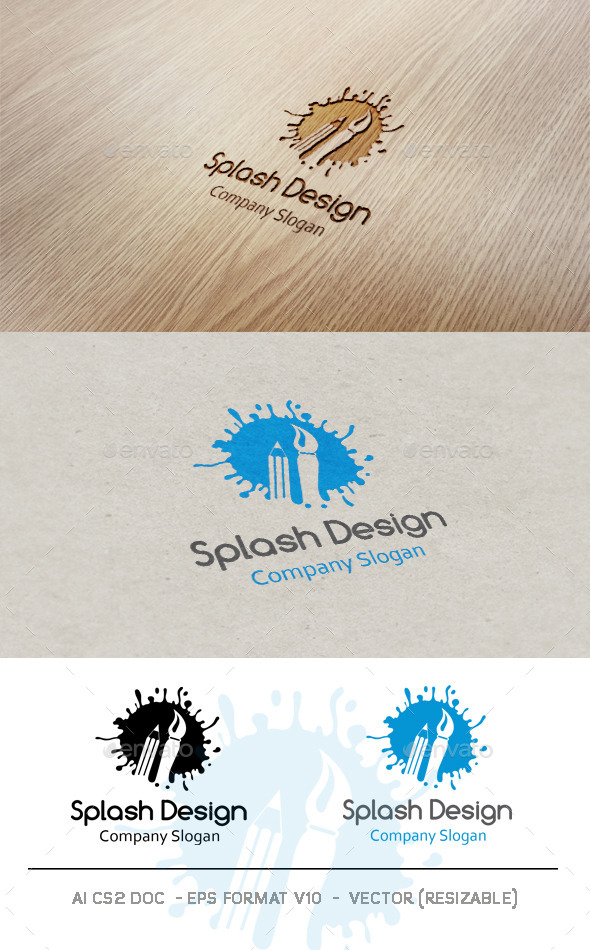 Splash Design Logo, Logo Templates | GraphicRiver