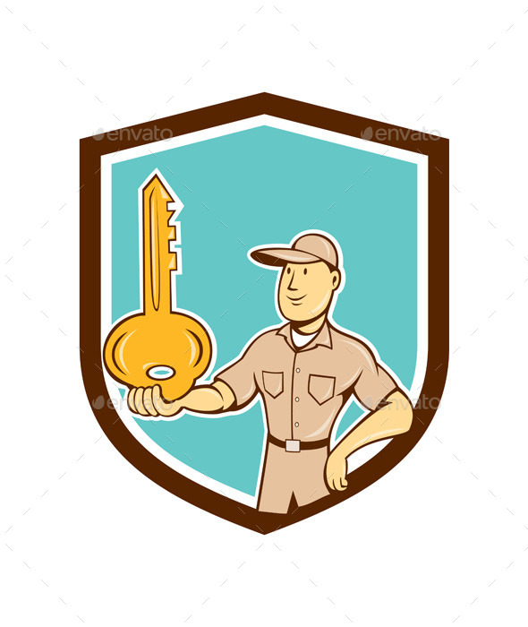 Locksmith Balancing Key Palm Cartoon, Vectors | GraphicRiver