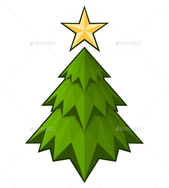 Green Triangle Christmas Tree, Vectors | GraphicRiver