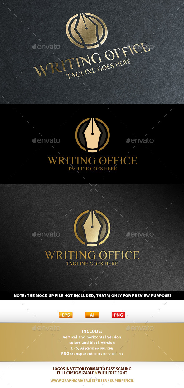 Writing Office Logo, Logo Templates | GraphicRiver