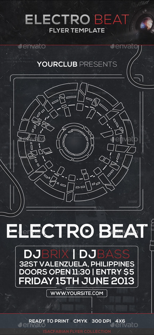 Electro Beat Flyer Template, Print Templates | GraphicRiver
