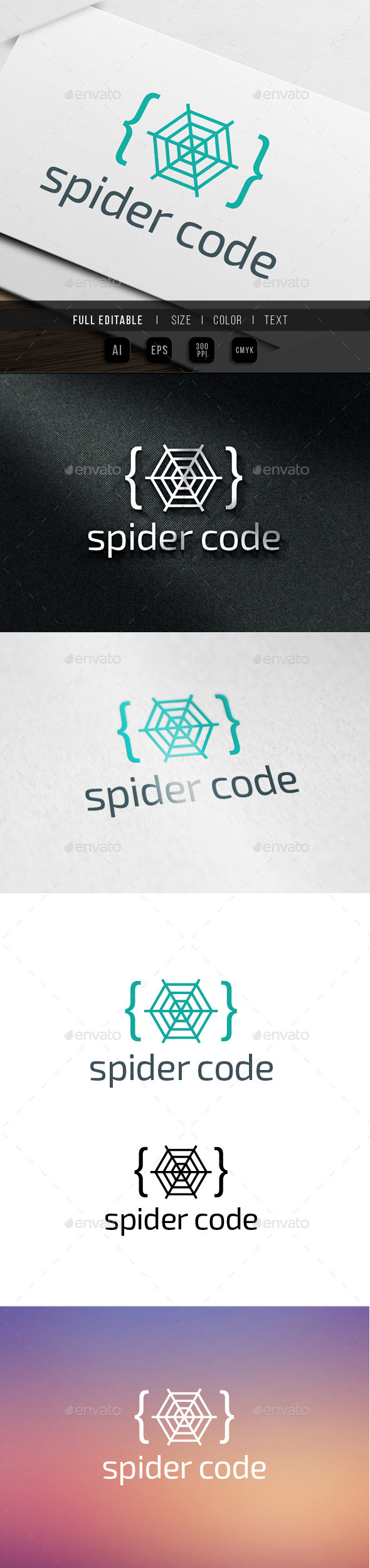 Spider Code Logo, Logo Templates | GraphicRiver