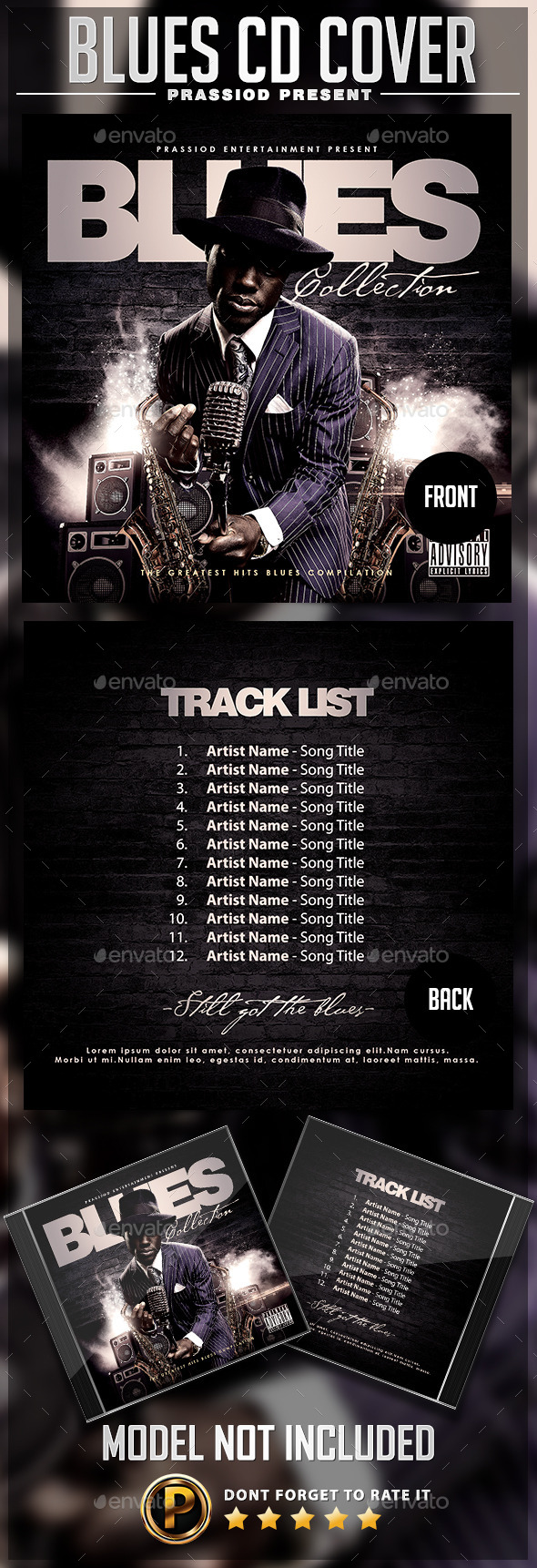 Image 14 for Blues Guitarist Cd Cover Template