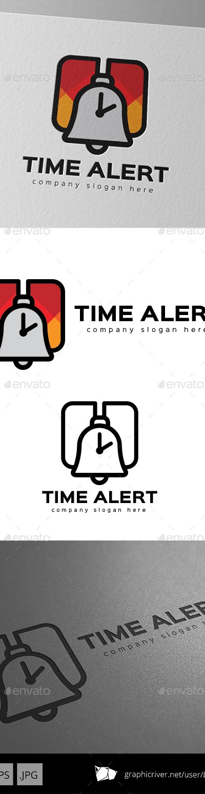 Time Alert Alarm Logo Design, Logo Templates | GraphicRiver