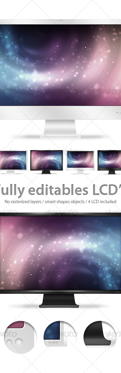 LCD / Monitors Fully Editables, Graphics | GraphicRiver
