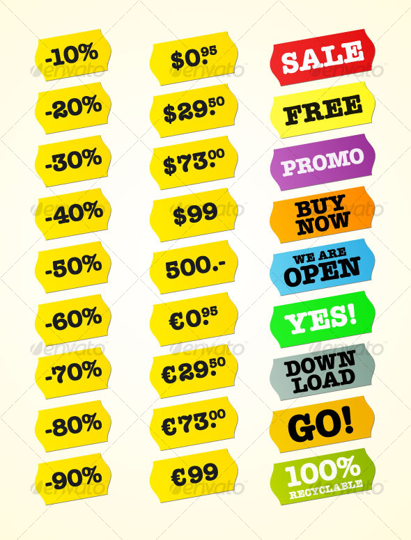Shop Label Set, Vectors | GraphicRiver