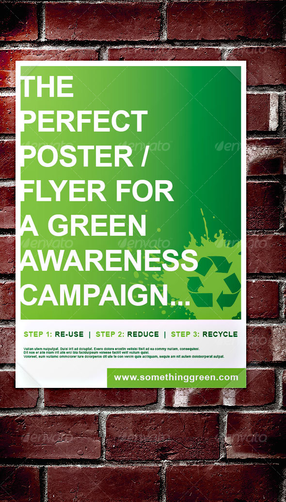 Green Awareness Campaign Poster / Flyer, Print Templates | GraphicRiver