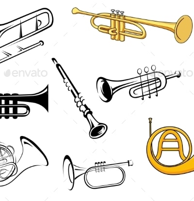 Wind Instruments, Vectors | GraphicRiver