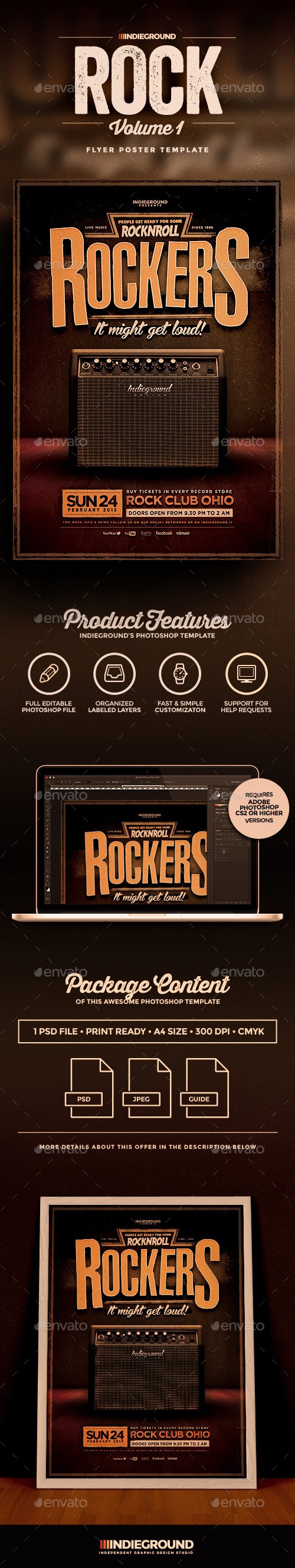 Rock Flyer/Poster, Print Templates | GraphicRiver