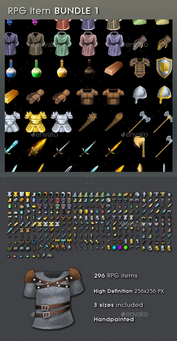 RPG Item Bundle 1, Game Assets | GraphicRiver