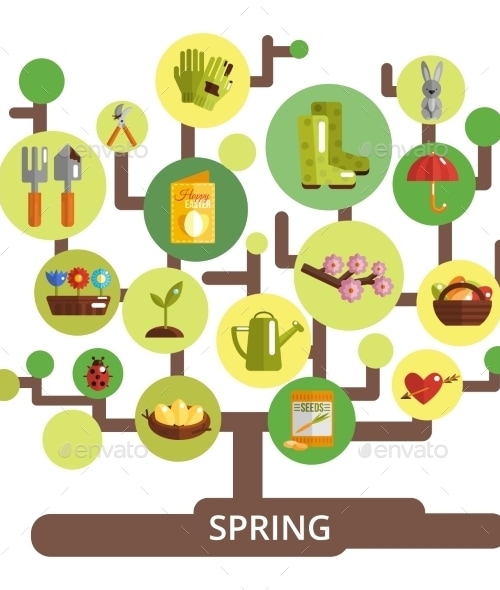 Spring Season Concept, Vectors | GraphicRiver
