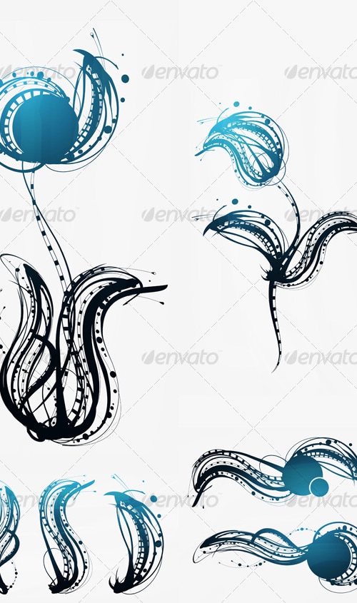 Abstract decorative elements on a light background, Vectors | GraphicRiver