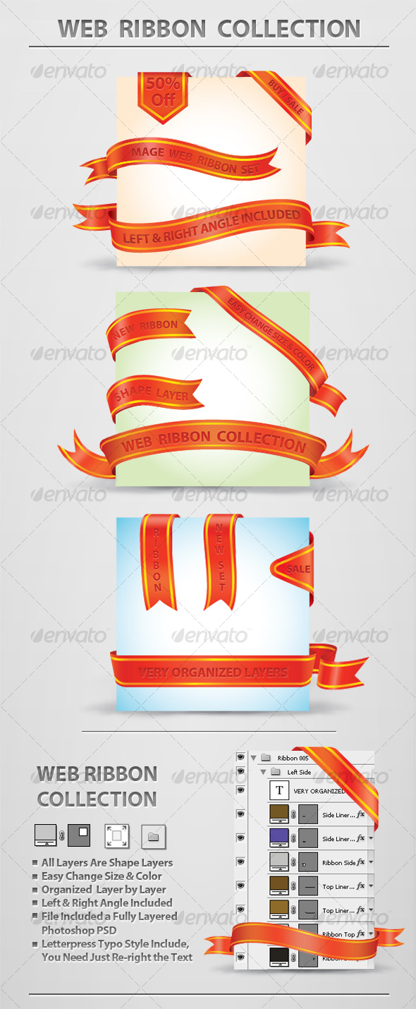 Web Ribbon Collection, Web Elements | GraphicRiver