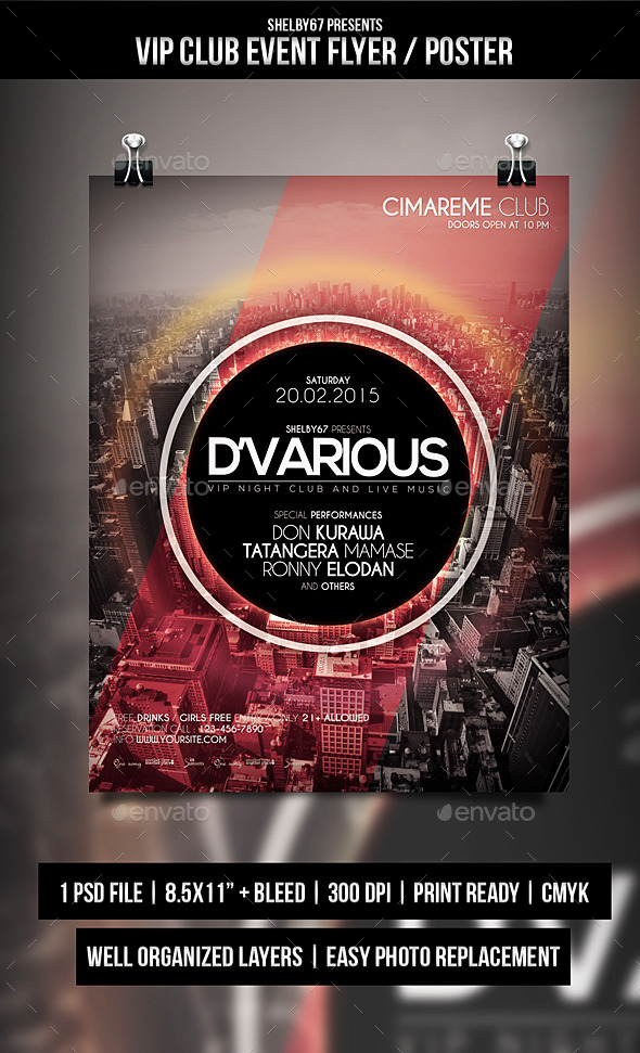 VIP Club Event Flyer / Poster, Print Templates | GraphicRiver