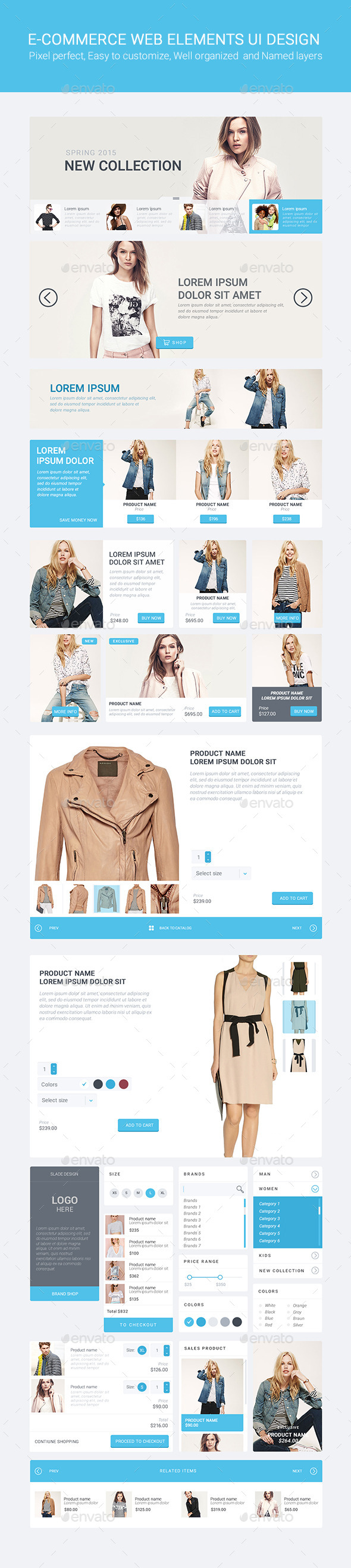 Slade E-commerce Web Elements UI Design - User Interfaces Web Elements
