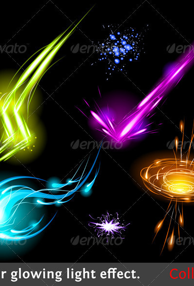 Vector light effects set, Vectors | GraphicRiver
