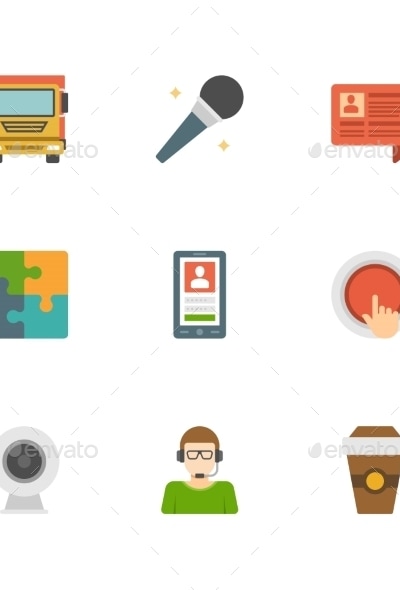 Flat Design Icons, Vectors | GraphicRiver