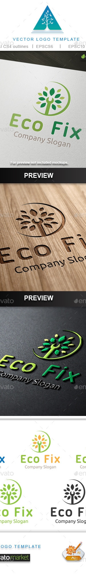 Eco Fix Logo, Logo Templates | GraphicRiver