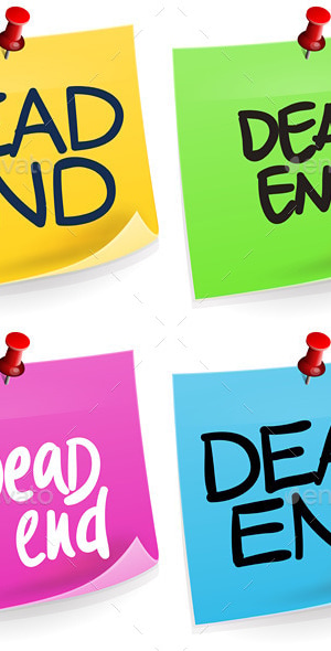 Dead End Sticky Note, Vectors | GraphicRiver