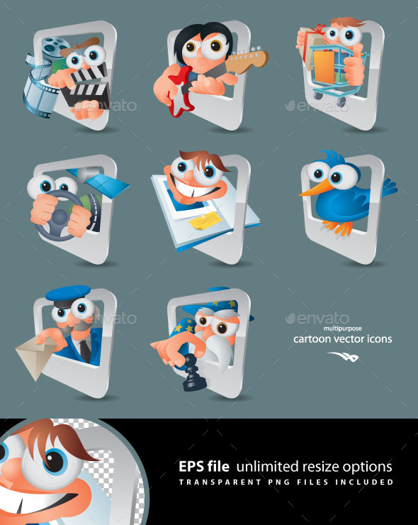 Cartoon Computer and Smartphone Icons, Vectors | GraphicRiver