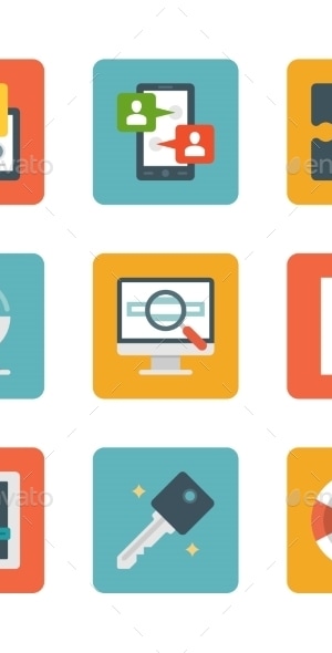 Flat Design Icons, Vectors | GraphicRiver