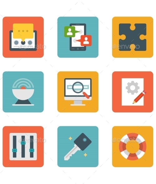 Flat Design Icons, Vectors | GraphicRiver