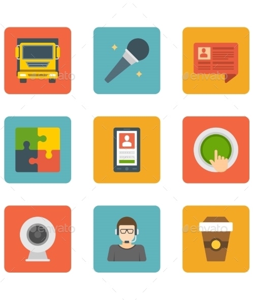 Flat Design Icons, Vectors | GraphicRiver