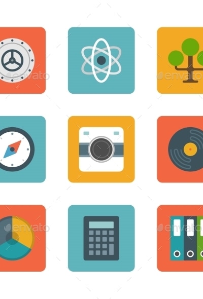 Flat Design Icons, Vectors | GraphicRiver