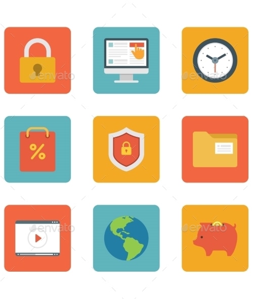 Flat Design Icons, Vectors | GraphicRiver