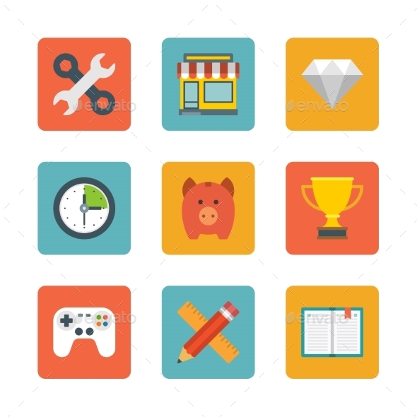Flat Design Icons, Vectors | GraphicRiver