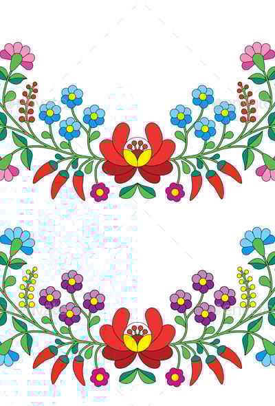 Floral Folk Pattern, Vectors | GraphicRiver