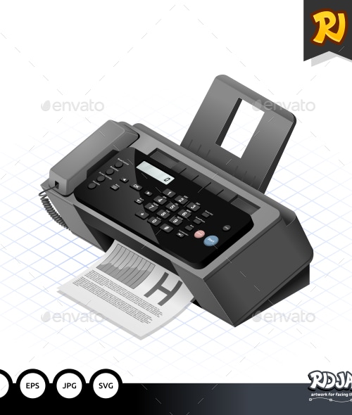 Isometric Fax Machine, Vectors | GraphicRiver